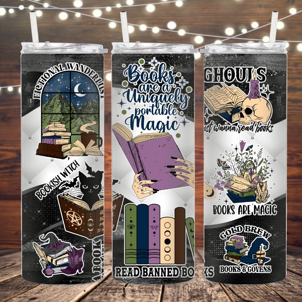 Book Witch metal insulated tumbler